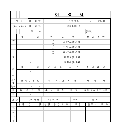 상세이력서 상세이력서